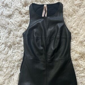 Bailey 44 Black Sleevless Faux Leather Top